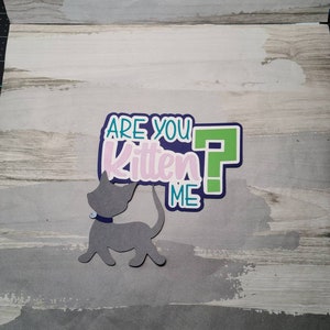 Are you kitten me? Paper pieced die cut title set for scrapbooking, card making, and keepsake items