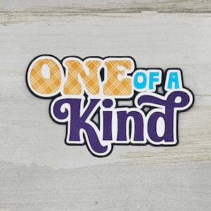 One of a kind pieced die cut title for scrapbooking, card making, and keepsake items