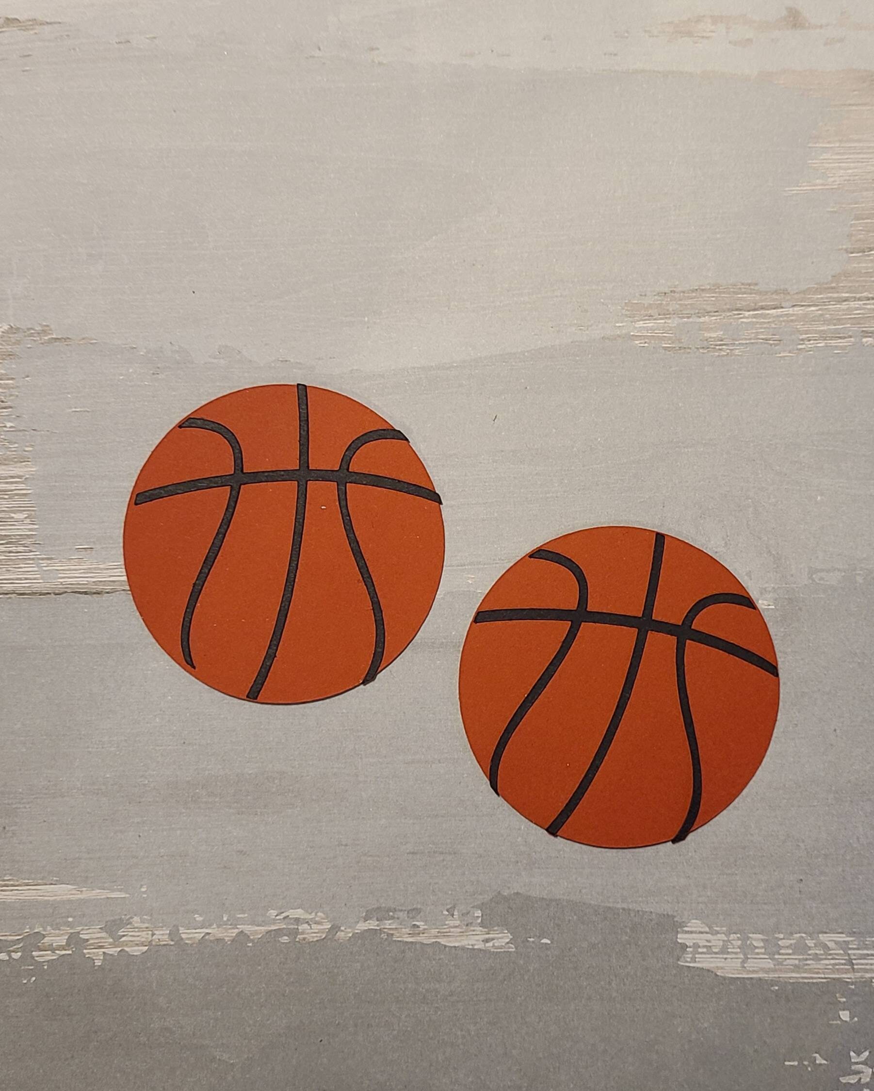 Set of 2 Basketball Paper Pieced Diecuts for Scrapbooking Etsy