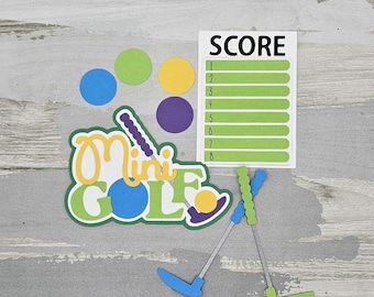Mini Golf Paper Die Cut Set, Scrapbooking Embellishments