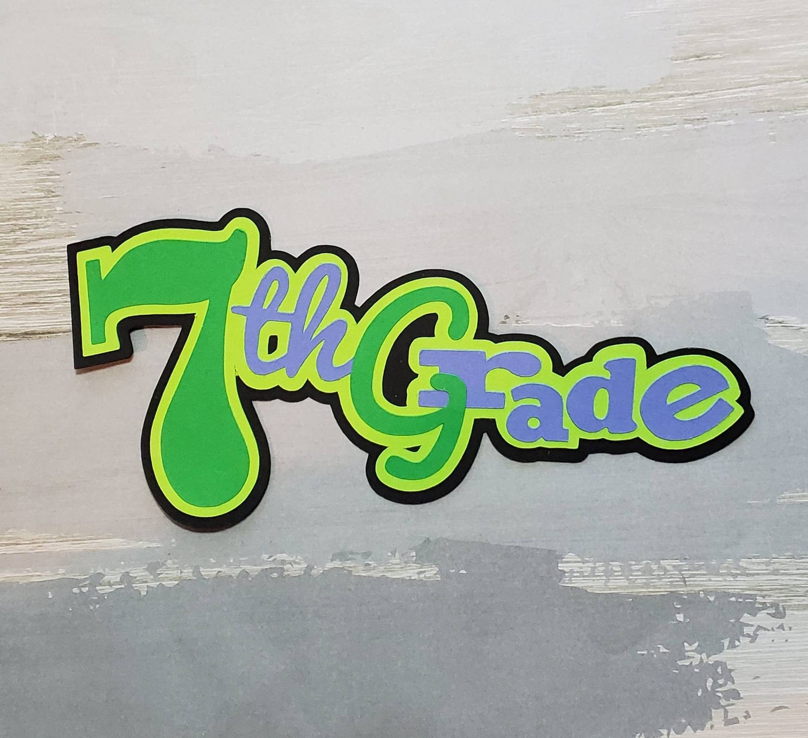 7th Grade Seventh School Paper Pieced Die Cut Title for | Etsy