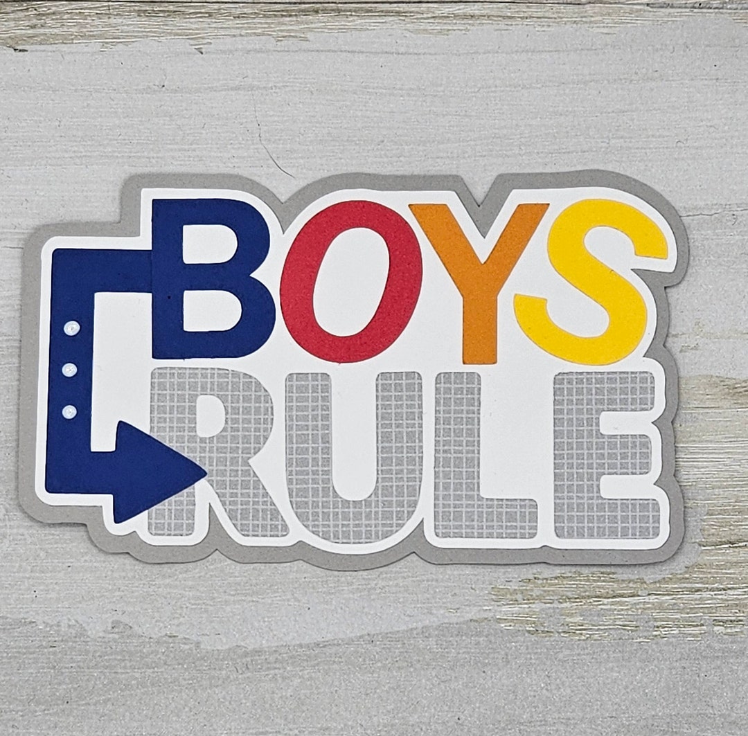 Boys Rule Paper Pieced Die Cut Title for Scrapbooking and Keepsake ...
