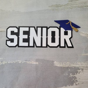 Senior 12th grade paper pieced die cut title for scrapbooking, card making, and keepsake items