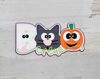 Halloween Boo Crew Paper Die Cut, Scrapbooking Title
