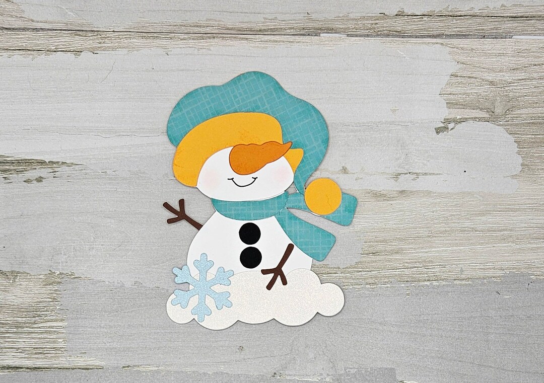 Snowman Paper Pieced Die Cut Title for Scrapbooking, Card Making, and ...