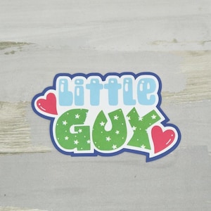 Little guy paper pieced die cut title for scrapbooking and keepsake items