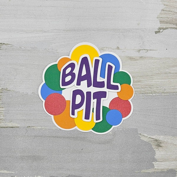 Ball pit paper pieced die cut title set for scrapbooking