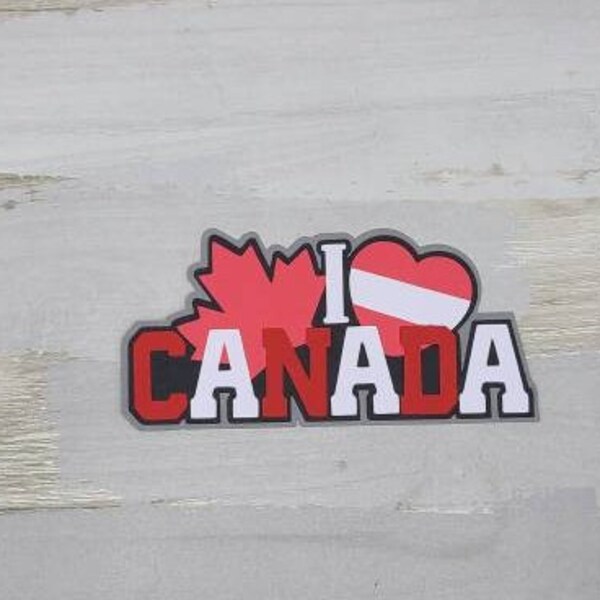 I love Canada paper pieced die cut title for scrapbooking, card making, and keepsake items