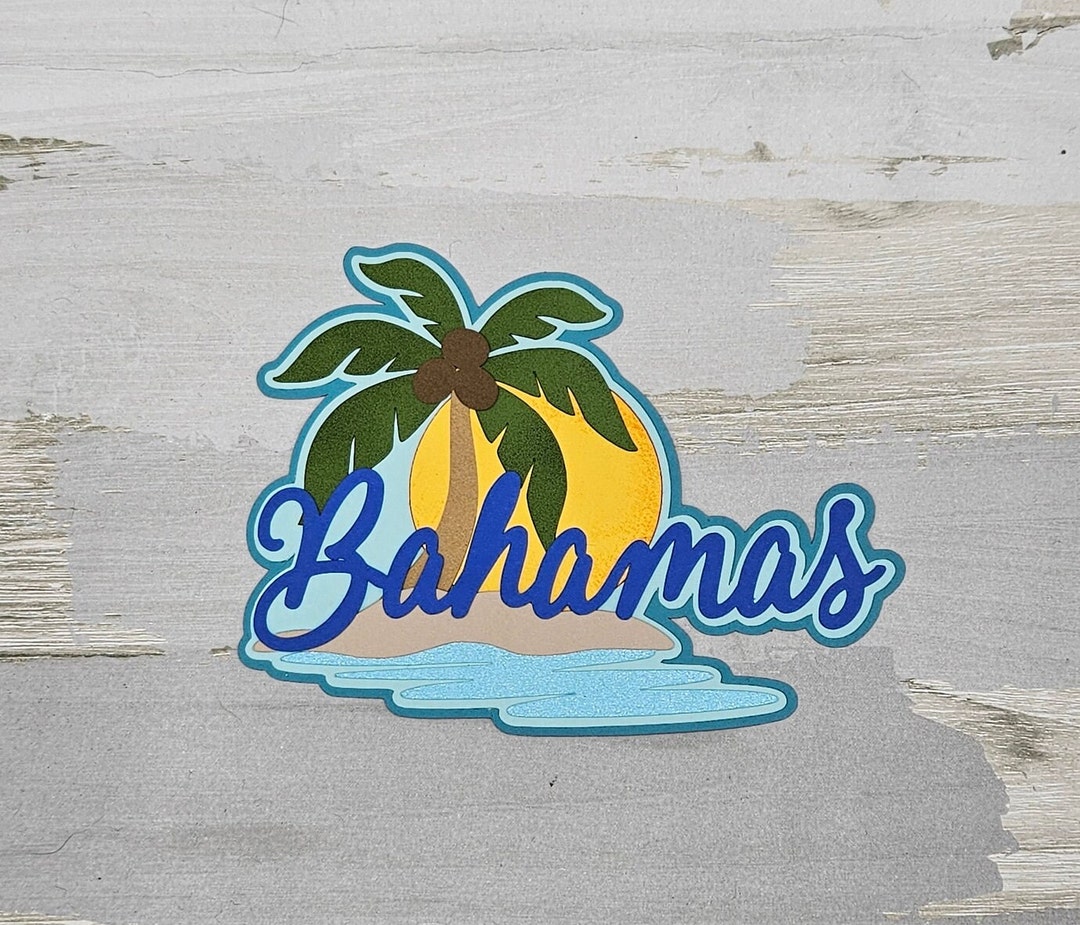 Bahamas Vacation Paper Pieced Die Cut Title for Scrapbooking, Card