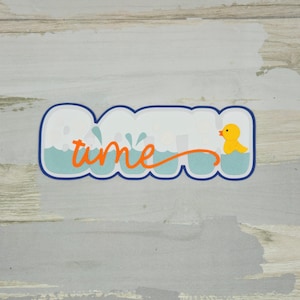 Bath Time paper pieced Die Cut Title: Baby book and Scrapbook Embellishment