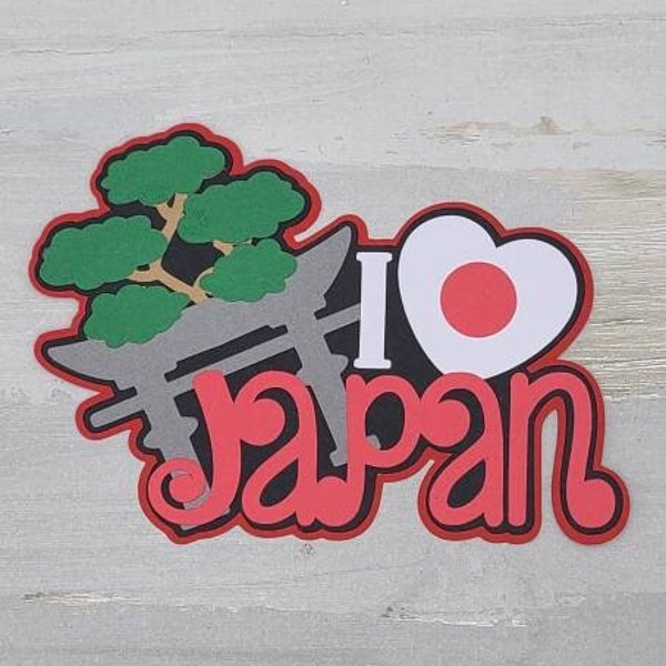 I love Japan paper pieced die cut title for scrapbooking, card making, and keepsake items