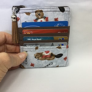 Canada Beaver Thème Changement de porte-monnaie / Porte-carte de crédit / Petit portefeuille / Pochette à pièces / Tote en espèces et carte de crédit / Portefeuille en tissu / Mini sac à main