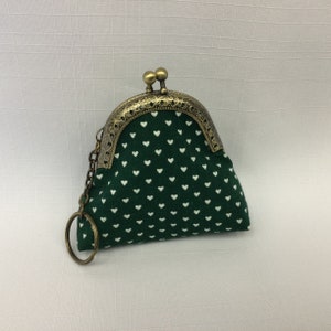 Petit porte-clés en cœur / Mini pochette / porte-monnaie / porte-monnaie avec porte-clés / pochette à pilules / porte-médicaments / cadre de sac à main en métal avec fermoir à billes