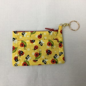 Porte-clés Coccinelle / Mini Change Purse / Porte-carte de crédit / Pochette de pilule / Pièce en tissu, Porte-carte de crédit et porte-clés Combo Porte-clés