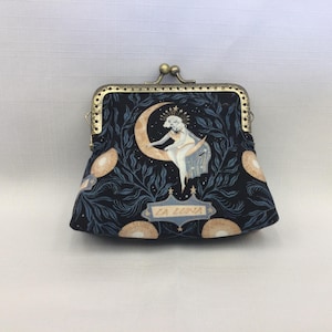 Porte-monnaie Celestial Fantasy/Porte-monnaie noir et marron/Mini trousse à maquillage/Organisateur de sac à main en tissu/Cadre de sac à main avec fermoir boule