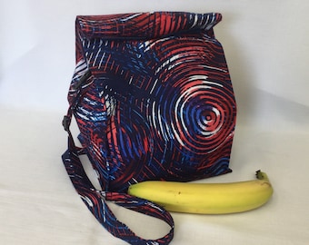 Extra Large Lunch Bag with Adjustable and Removeable Shoulder Strap/Gift Bag/Fabric Picnic Bag/Water Ripple Design Storage Bag