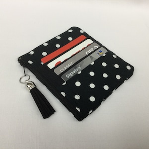 Monedero de cambio de lunares y titular de la tarjeta de crédito/billetera pequeña/bolsa de monedas/totalizador de efectivo y tarjeta de crédito/billetera de tela/mini bolso