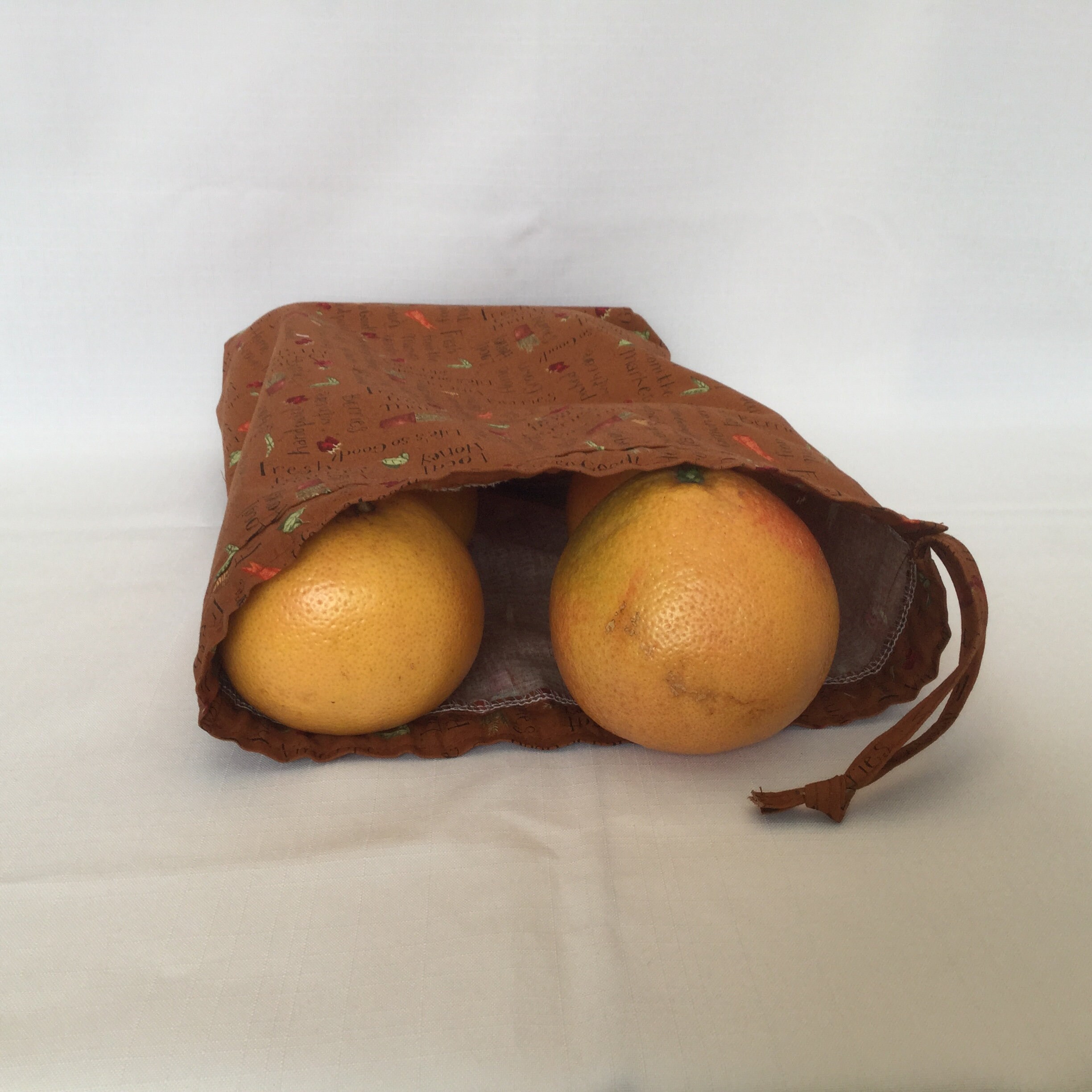 Fabric Produce Bag/Natural Food Design Grocery Bag/Drawstring Etsy