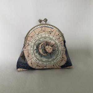 Zodiac Calendar Cosmetics Pouch, Sun Moon Constellation Mini Purse