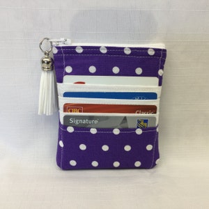 Polka Dot Change Purse & Credit Card Holder / Petit portefeuille / Pochette à pièces / Cash et carte de crédit Tote / Portefeuille en tissu / Mini sac à main