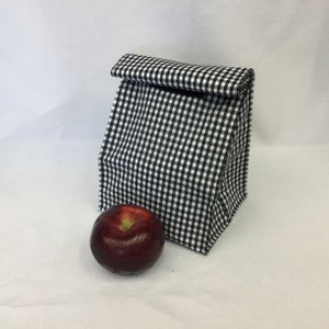 Sac à lunch vichy/sac cadeau/sac cadeau/sac à lunch noir et blanc/sac de pique-nique en tissu/sac à collation