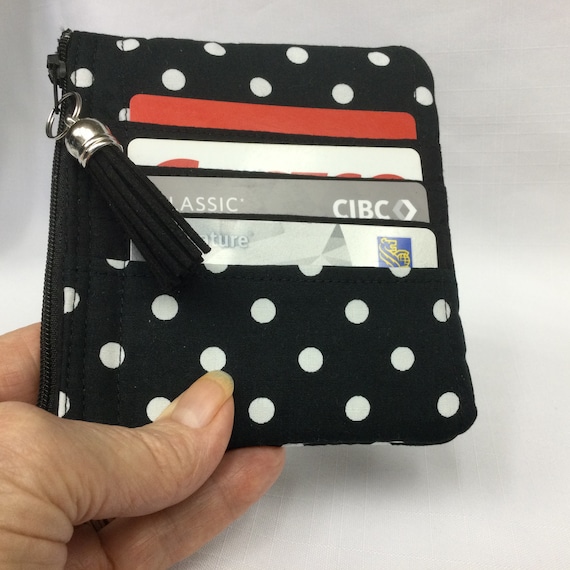 Polka Dot Change Purse & Credit Card Holder/small Wallet