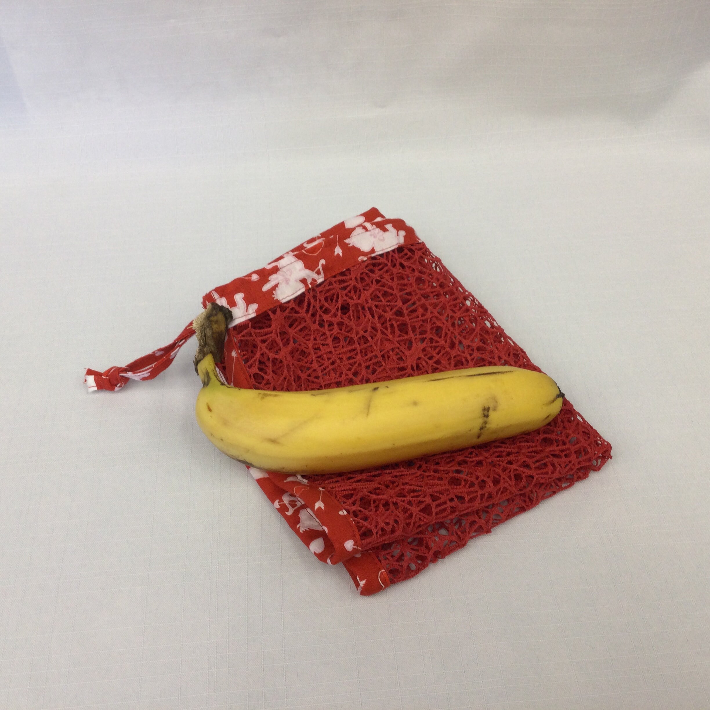 Colorful Red Mesh Produce Bag/fabric Grocery Bag/drawstring Etsy