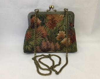 Autumn Leaves Tapestry Shoulder Bag: Convertible Crossbody Clutch