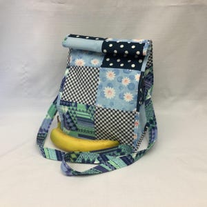 Large Lunch Bag with Removable Shoulder Strap/Patchwork Gift Bag/Fabric Picnic Bag/Storage Bag