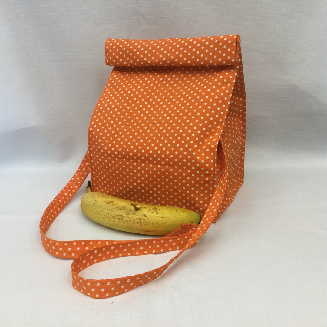 Large Lunch Bag With Removable Shoulder Strap/tangerine & Etsy