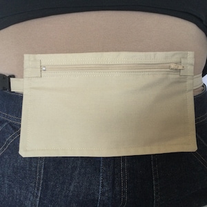 Neutral farbige Körper Brieftasche/Khaki Reisebrieftasche/Flache Bauchtasche/Sicherheits Brieftasche/Laufgürtel/Unter Kleidung Brieftasche/Pick Pocket Proof