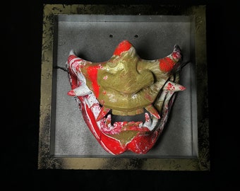 Hannya Mask - red white & gold