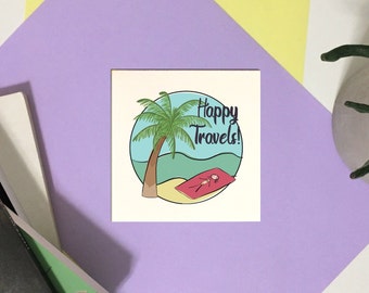 Happy Travels Card, Bon Voyage Card, Goodbye Card, Happy Adventures, Going Away Card, Travels Card, Travelling Gift, Happy Travels G