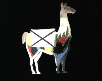 Mexico silver, Sterling silver llama pin, silver pin, llama pin