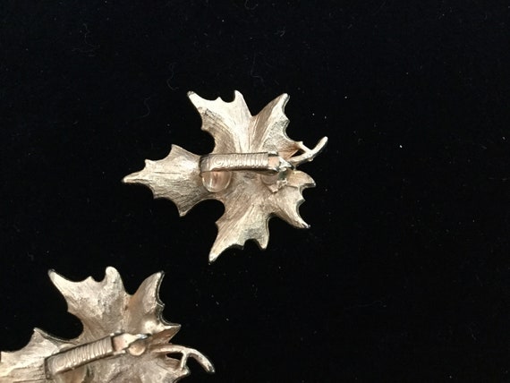 Vintage Sarah cov earrings, Sarah Coventry leaf e… - image 6