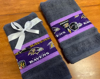 Baltimore Ravens swag, Baltimore Ravens hand towel, Ravens team gear, Baltimore Ravens fan gear, Ravens swag, Ravens fan gift