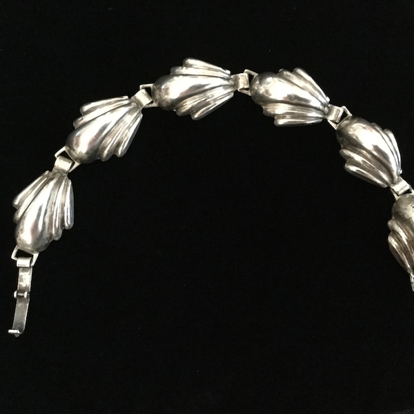 Vintage Silver bracelet, panel bracelet, Art Deco silver bracelet, Coro bracelet