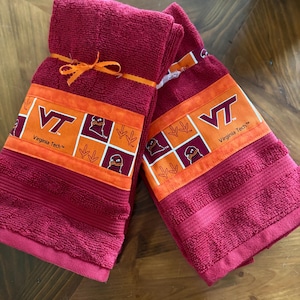 Virginia Tech, VT gear, Virginia Tech swag, VT hand towels, VT fan gift, gift for Virginia tech grad