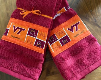 Virginia Tech, VT gear, Virginia Tech swag, VT hand towels, VT fan gift, gift for Virginia tech grad