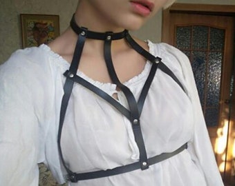 Leather Harness Chest Sculpting Body Waist Belt Gothic Bra Body Bondage | sexy body belt