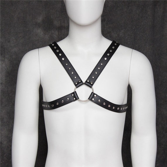 Men's PU Leather Harness Strap Belt Body Chest Harness BDSM Bondage Rivet Belt Men's PU Leather Harness Strap Belt Body Chest Harness BDSM Bondage Rivet Belt