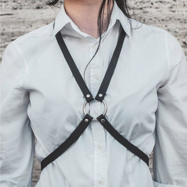 Genuine Leather Cross Chest Harness Sexy Handmade Leather Etsy
