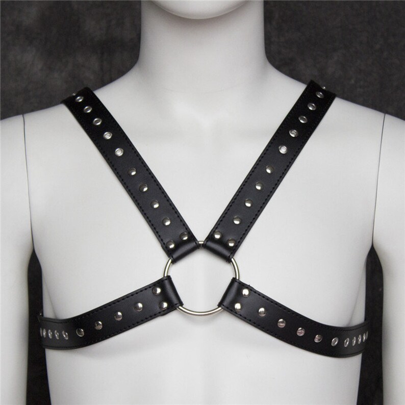 bondage harness Body harness Men leather harness Men/'s harness men/'s leather accessory Body belt Men/'s harness with big Ring