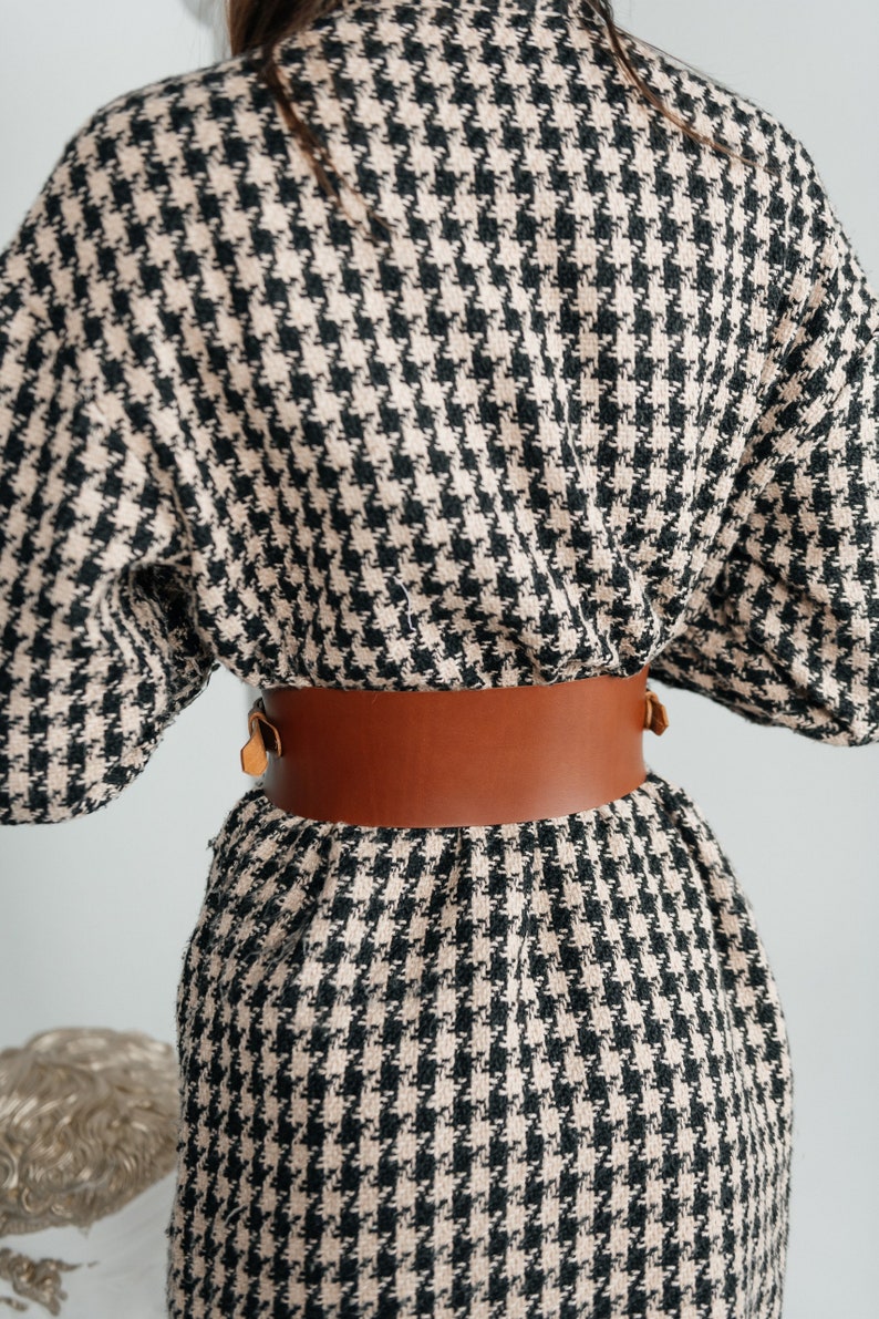 Ceinture en cuir véritable, ceinture marron, ceinture harnais, ceinture large, ceintures habillées pour femme, ceinture manteau, ceinture de costume image 3