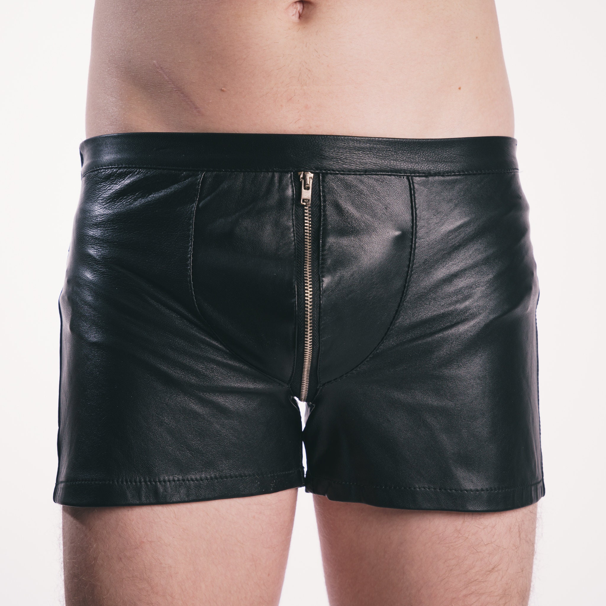Leather Shorts With Laces Men's Leather Shorts Genuine - Etsy UK