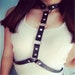 Punk Handmade Halter Choker Harness Leather Body Bondage Waist Belt Strap, genuine leather harness 