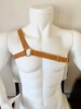 Brown Genuine Leather men Harness,harness with buckles,leather body harness, Leather fetish, body belts, Asymmetrical 1' Black Leather 