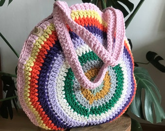 Colorful round shoulder bag, summer bag..