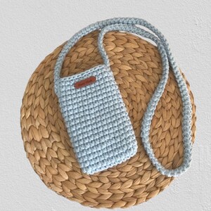 Borsa a tracolla piccola, custodia per telefono, borsa messenger azzurro.