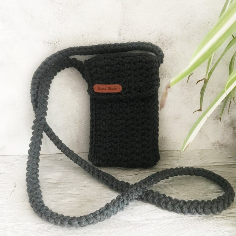 Small shoulder bag graphite, phone case, crossbody. image 1